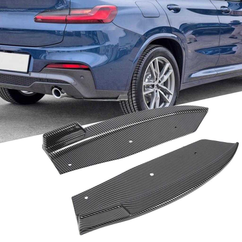 2 Pcs Rear Bumper Lip Spoiler Aerodynamic Lightweight Lower Chin Diffuser Splitter for X4 G02 M‑Sport 2018 To 2021