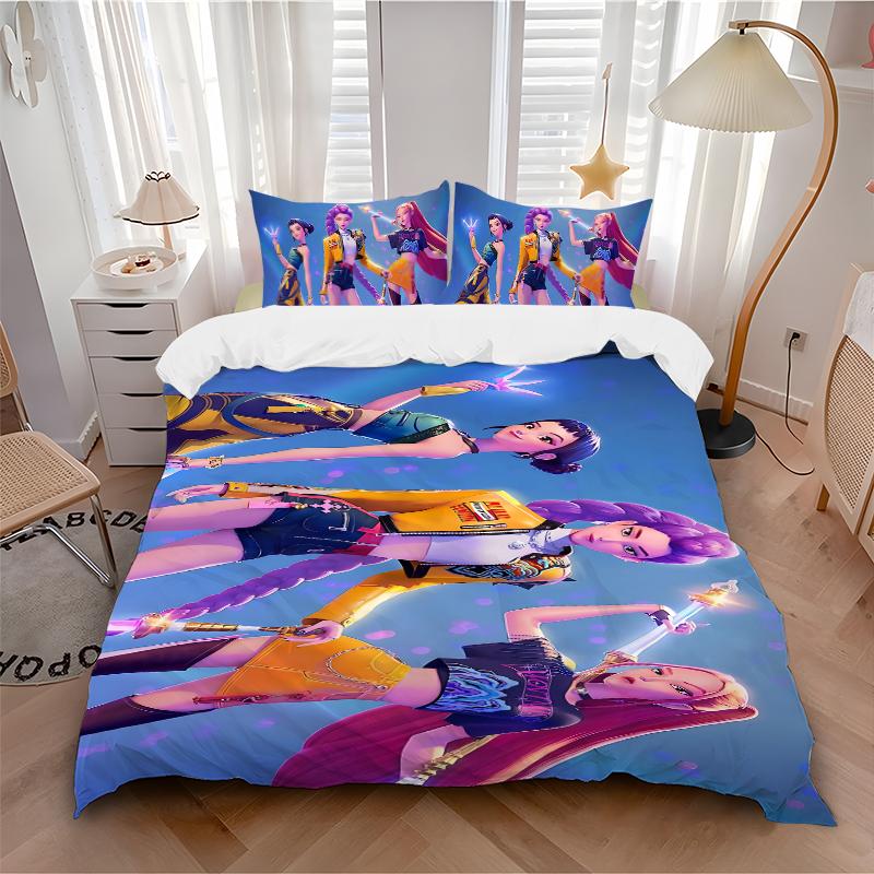 3Pcs Superhero Trio Action Bedding Set Soft Fabric Duvet Cover Pillowcases Home Xmas Halloween Gift 1 Duvet Cover 2 Pillowcase S1331