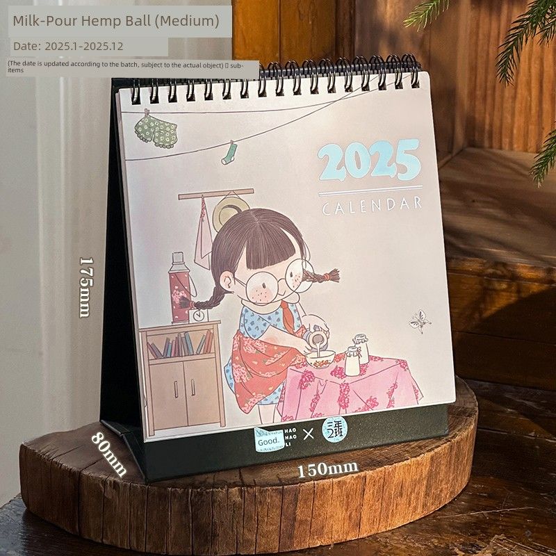 

Grade Three Class Two Hemp Ball Desk Calendar 2026 New Arrival Good-looking Calendar Student Clock-in Notebook Desktop Decoration K