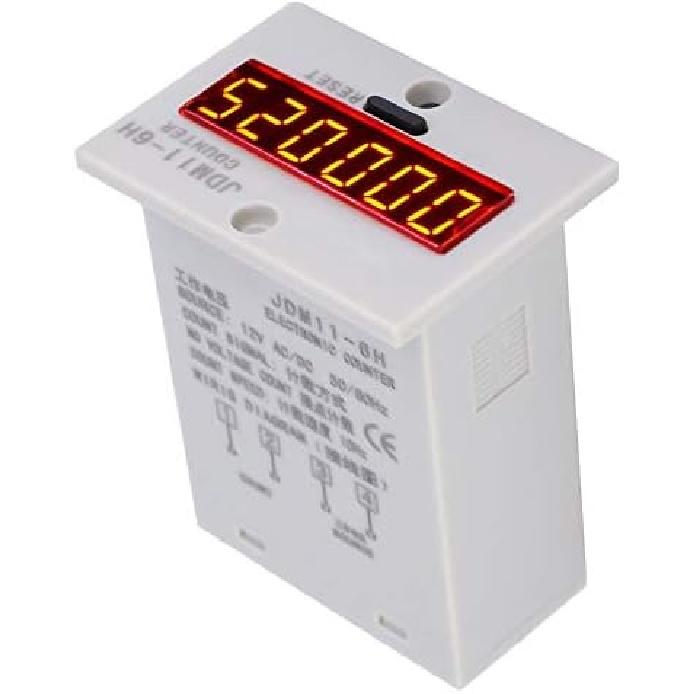 Electronic Counter,JDM11-6H No Voltage Counter 6 Digits Electronic LED Digital Display Counter Relay(AC110V)