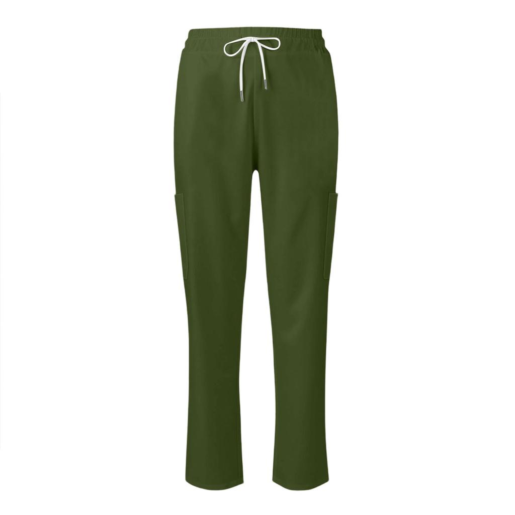 Women's Casual Lightweight  Color Work Pants/caregiver Pants With Side Pockets