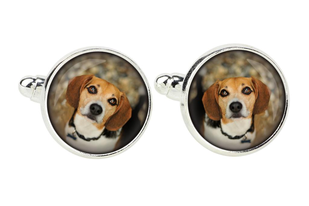 Beagle - cufflinks and tie with your photo, a suit decoration, men's jewelry from the Art-Dog brand.