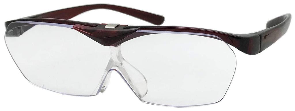 Face Trick a Magnifying Glass with a Dark Suitable for Both Glasses, 1.8x Flip-up Mechanism, Wine, Hands. FTL04-5