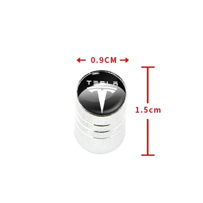 Car Sticker Tesla 4Pcs Car Logo New Tire Valve Bolt Fixed Tire Stem Valve Cap For Tesla Model 3 Model X Y Style MODEL S ROADSTER