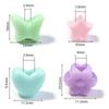 100 Stück Herz Stern Schmetterling Blume Acrylperlen Lose Abstandshalter Perlen mit großem Loch für Schmuckherstellung DIY Armband Halskette