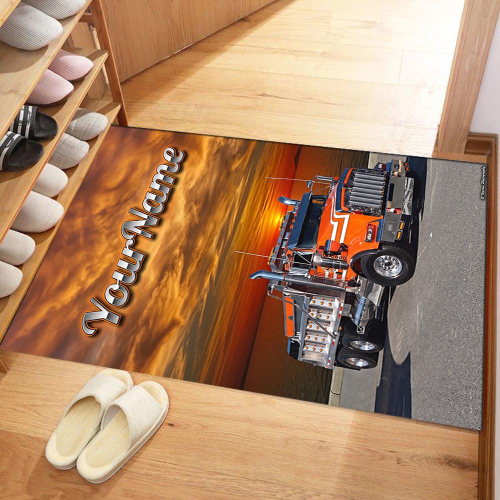 Kw Heavy Trucks Personalized Name Floor Rug Office Rug Suitable for Living Rooms Foyer Outdoor Hallway Anti-slip Rug Anime Office Decor