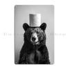 Giraffe Otter In Bathroom with Toilet Paper On Head Metal Signs Wall Mural Club Wall Custom Print Decoration Tin Sign Poster