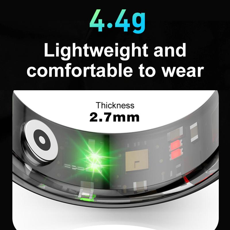 R02 Smart Ring  Mens Rings for Woman Smartring Heart Rate Monitor Multi-sport Mode Bluetooth Fitness and Sleep Tracker