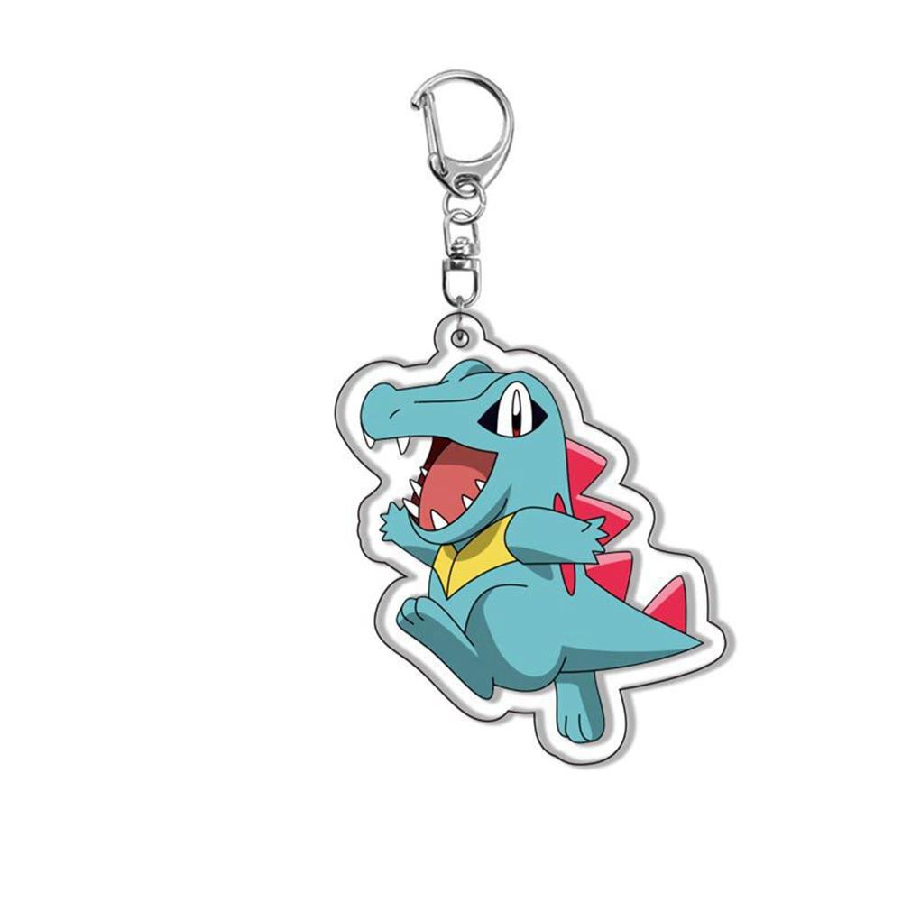 Pokemon Kawaii Acrylic Keychain Elfin Figure Pikachu Bulbasaur Psyduck Squirtle Gengar Meowth Cute Pendant Dolls Boys Gifts