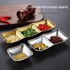 304 Stainless Steel Korean Hot Pot and Barbecue Dipping Dish - Gold, Two or Three Compartments