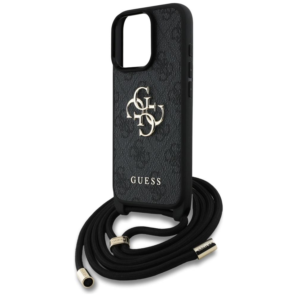 Etui Guess 4G Big Logo Cord Stap         Crossbody Do Iphone 16 Pro Czarny
