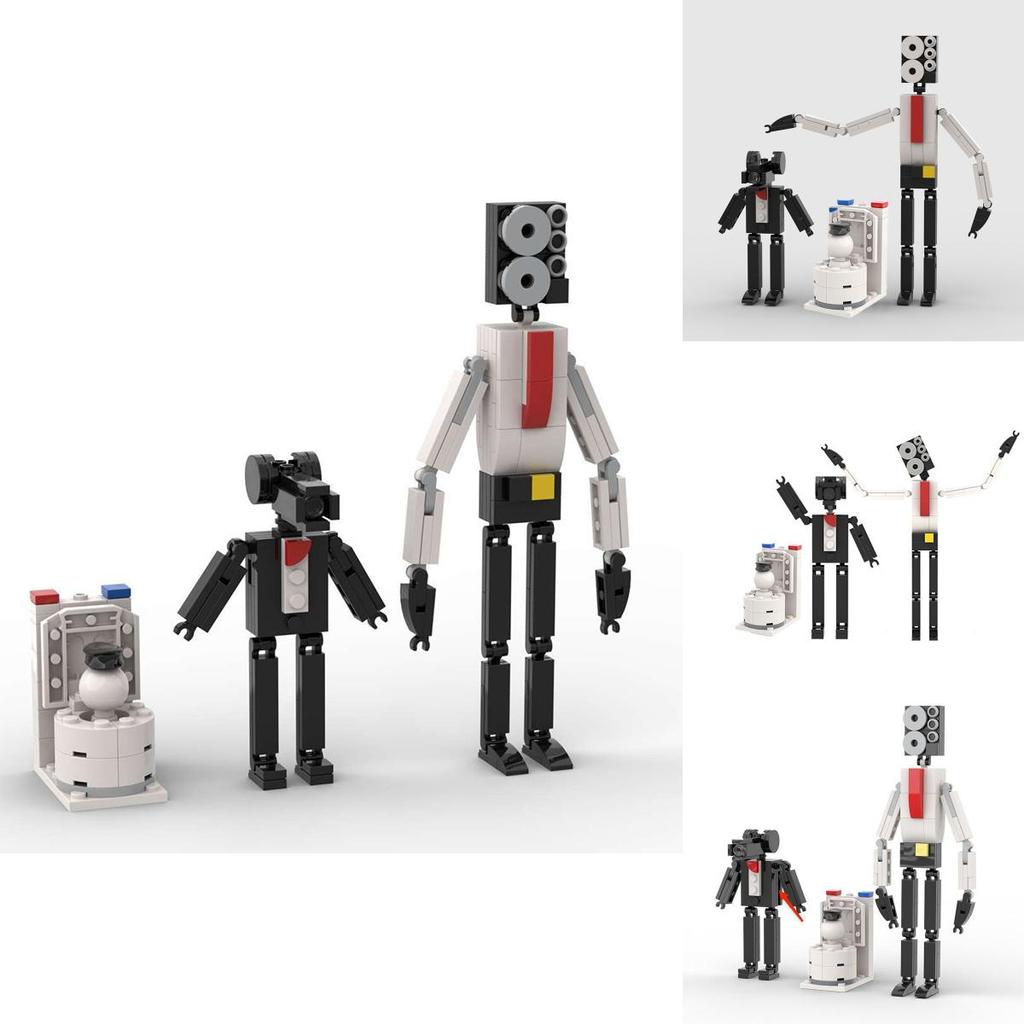 Hot Game Skibidi Toilet Vs Surveillant Building Blocks Abs Plastic, Toilet Man And Surveillant Designs, 100-200 Pieces