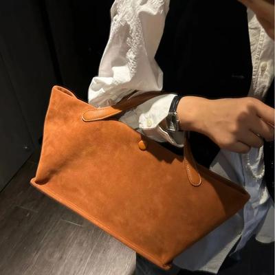 Yeni Bayan Günlük Retro Suni Süet Tek Omuz Çantası Basit Büyük Kapasiteli Seyahat Çantası