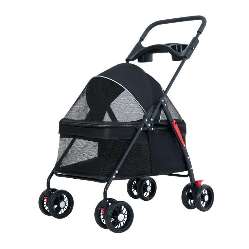 Foldable Pet Stroller for Dogs Cats Teddy Small Lightweight Travel Outdoor Carrier Pet Carrier Transporte Shopping Cart Carrier