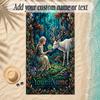 Forest Theme Soft Beach Towel Personalized Custom Name Text Towel Portable for Beach Pool Travel