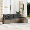 Vidaxl 5-Cz. Set da Giardino, Cuscini, Rattan PE Grigio