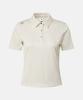 DESCENTE Women'S Ribbed Slim Fit Polo Short Sleeve T-Shirt Ivory Sr322Pps71