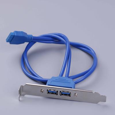 2 Ports Usb 3.0 Back Panel Expansion Bracket To 20-Pin Header Cable Motherboard