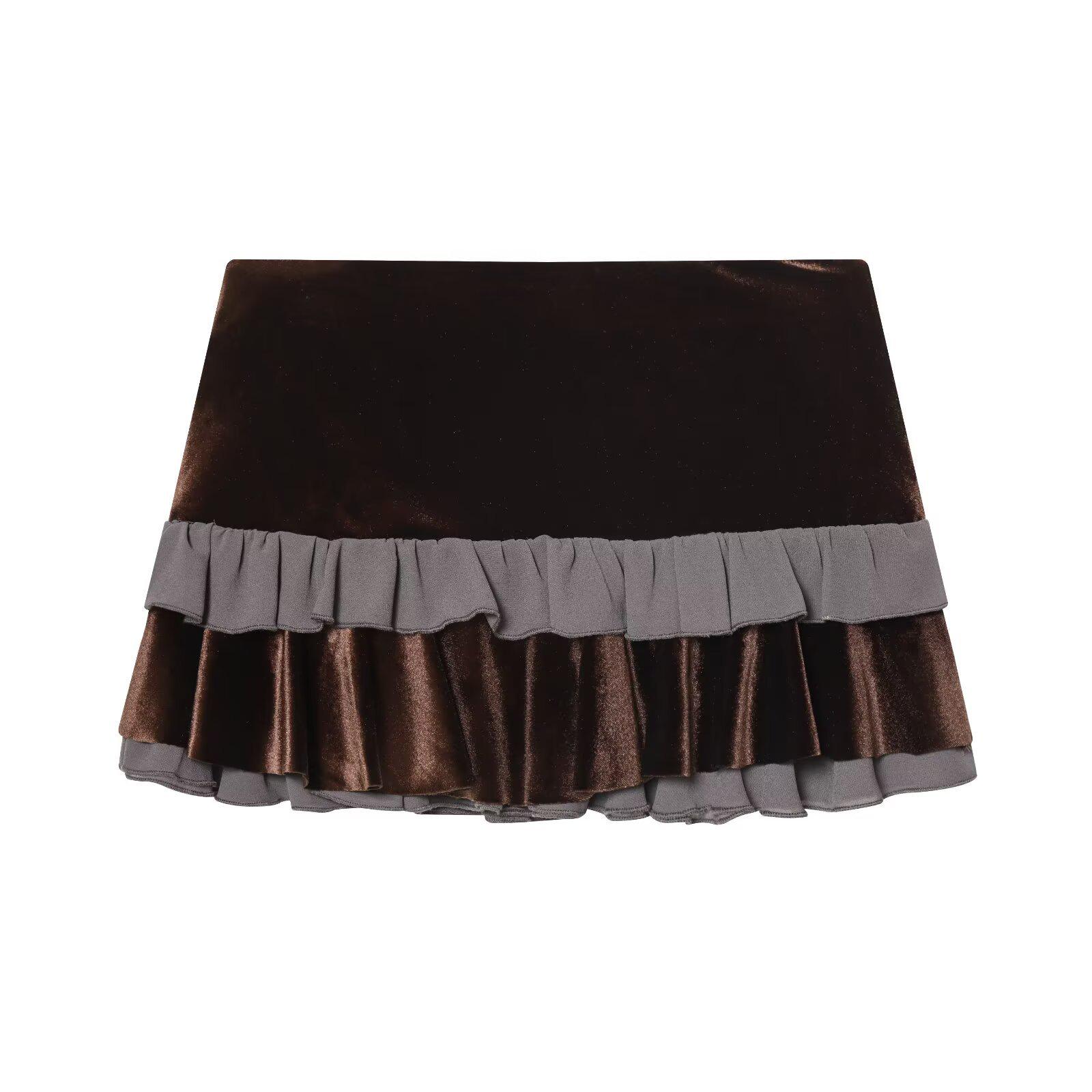 

Женская мини-юбка с пэчворком и многослойностью, Осень 2025 Extra Small