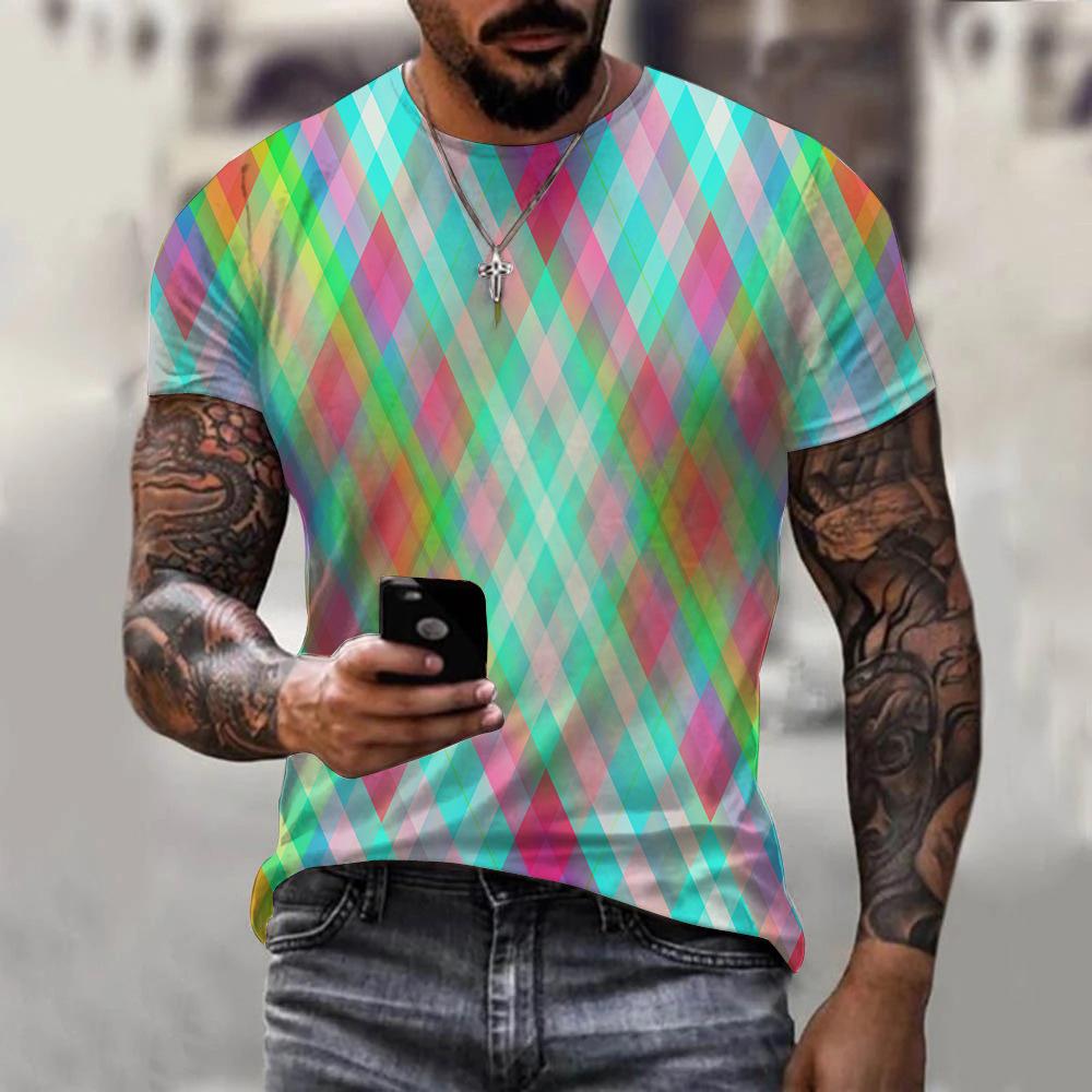 2023 Color Graffiti Print 3DT-shirt Men and Women, Animal 3d Digital Print Summer Short-sleeved T-shirt