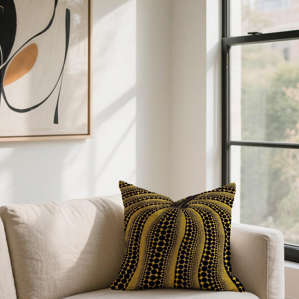Art K-Kusama Y-Yayoi Pumpkin Cushion Cover For Sofa Car Office Cafe Soft And Comfortable Double-Sided Printing Pillow Cover