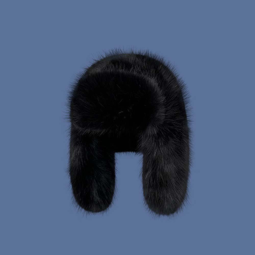 Anti-cold Faux Fur Pilot Cap Solid Color Ear Protection Hat Gifts Men Women Pilot Hat  Women