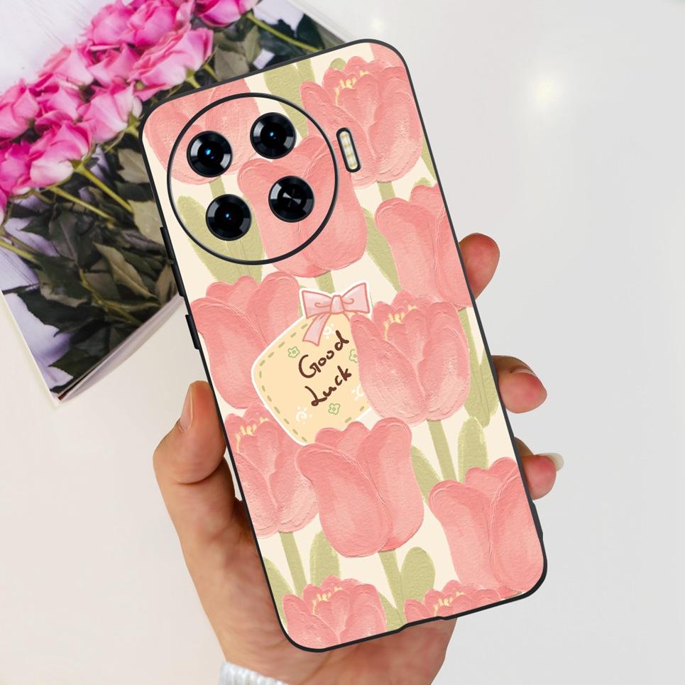 For Tecno Spark 20 Pro Plus Spark 20c 20Pro Phone Case Rose Flower Butterfly Stylish Fashion Soft Matte TPU Silicone Back Cover