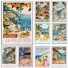 La Dolce Vita Wandposter Druck Für Schlafzimmer Wohnzimmer Heimdekoration Italien Küstenlandschaft Leinwandbild Zitrone Orange Wandkunst
