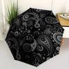 1pc Paisley Cats Auto Open/Close Umbrella with One Touch Button, Compact Folding Canopy, Sturdy 8 Rib Windproof Design   Lightweight  08