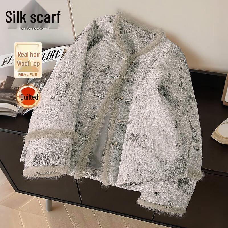 Women s New Chinese Style Patchwork Cardigan L