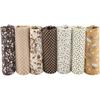 7pcs 50x50cm Cotton Fabrics DIY Floral Dots Assorted Pre-Cut Quarters Bundle Cotton Quilt Fabric Sewing Quilting Patchwork(Brown)