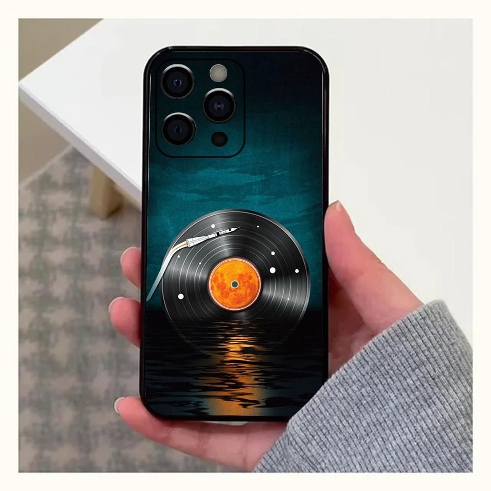 Vinyl DJ Record Art Phone Case For Apple iPhone 15,14,13,12,11,Pro,X,XS,Max,XR,Plus,Mini Soft Black Cover