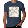 Art Deco Pattern  Golden Marble Fans Tshirt Basic Daily Outfit Short Sleeve Tee Tshirt