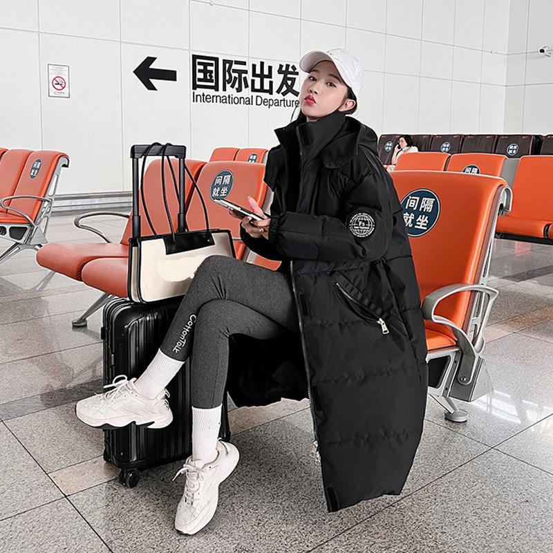 Herbst- und Winter Daunen Baumwolljacke für Damen, Knielang Locker Oversized Baumwolljacke, Freizeitjacke, Modische Damen Oberbekleidung