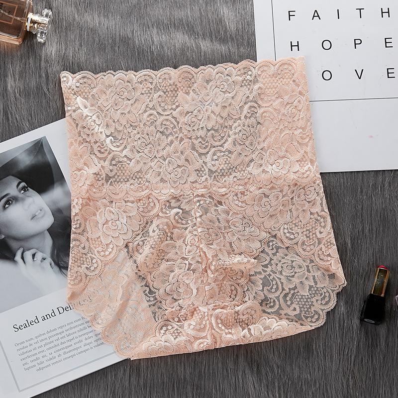 Women's High Waist Lace Panties Sexy Hollow Breathable Boxer Briefs Large Size Hip Lifting Underwear