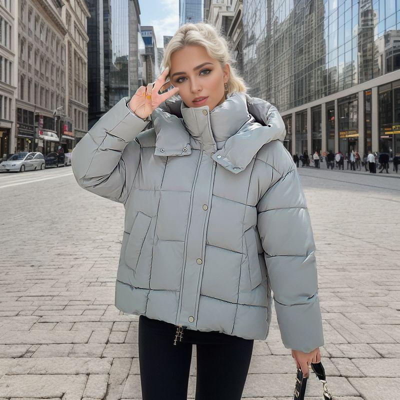 2024 Winter Thickened Short Bread Clothing Women's Loose Korean Version Casual Versatile Down Cotton Clothing Warm Jacket