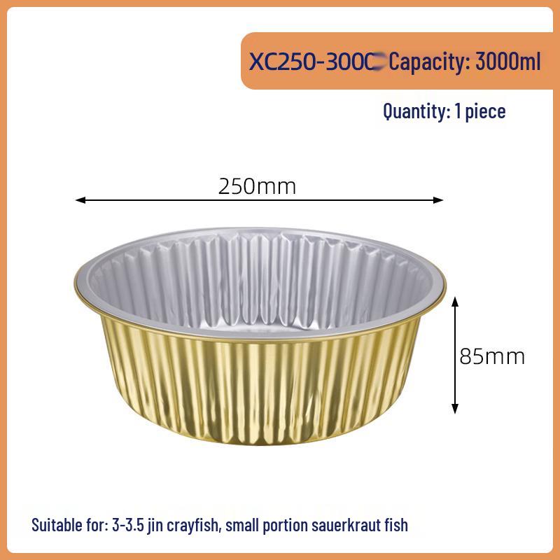 COFLYEE 3000ml Disposable Aluminum Foil Bowls with Plastic Lids, 100-Pack