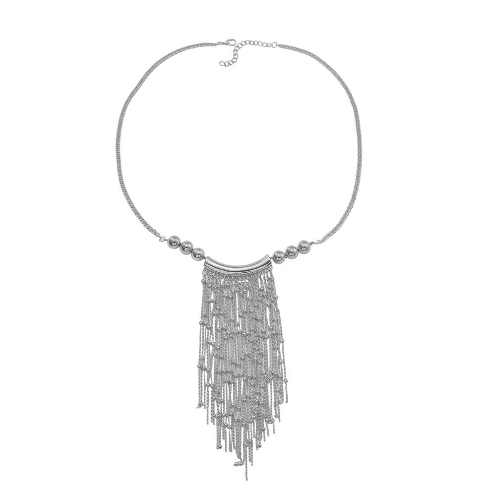 Multi-layer Long Sweater Chain Tassel Bead Bohemian Style Necklace Tassel Long Necklace  Party