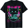 Anime Ramen Cat Retro Japanese Noodles Aesthetic Kawaii Cat T-Shirt
