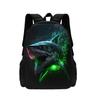 Zaino 3D con stampa squalo Zaino scolastico per bambini Stampa animale cartone animato Zaino scolastico leggero per bambini e bambine