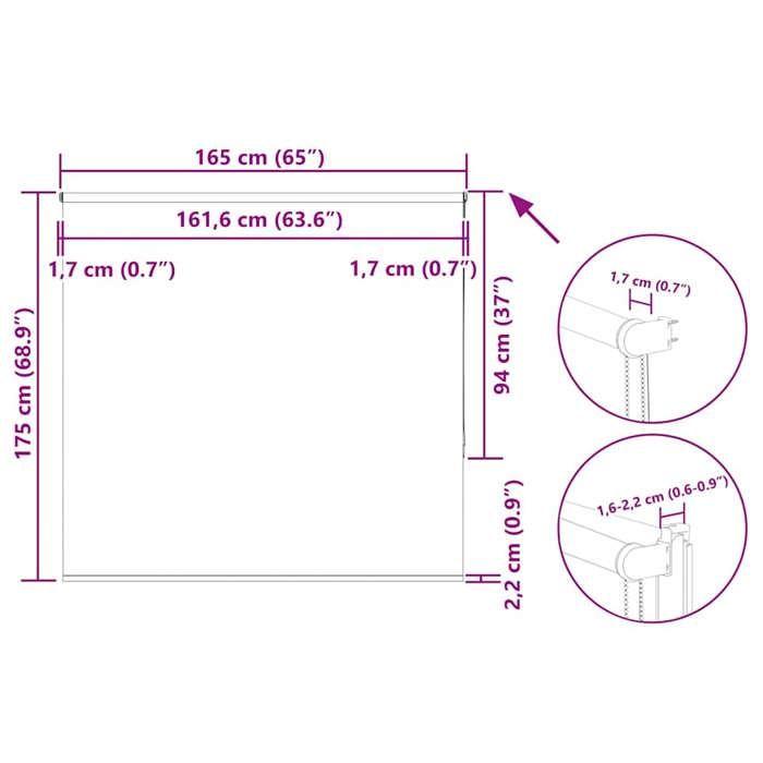 VidaXL Store enrouleur occultant largeur du tissu 161,6 cm polyester, store de jour et de nuit, store de cuisine, store 4011557
