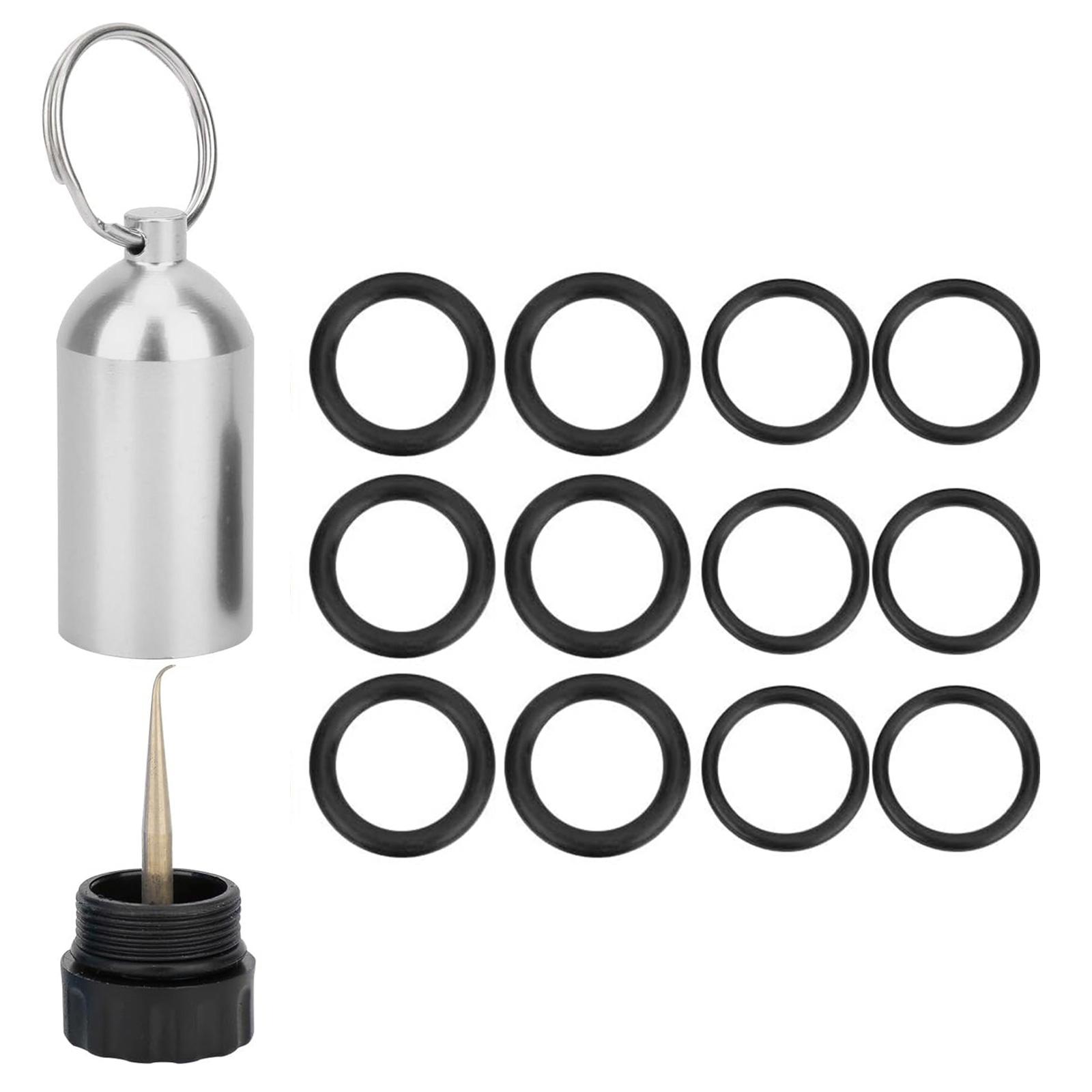 

Small Cylinder Storage Bottle with 12 Seal Rings Diving Cylinder Valve Sealing Ring Aluminum Alloy Diving Cylinder Tank срібний