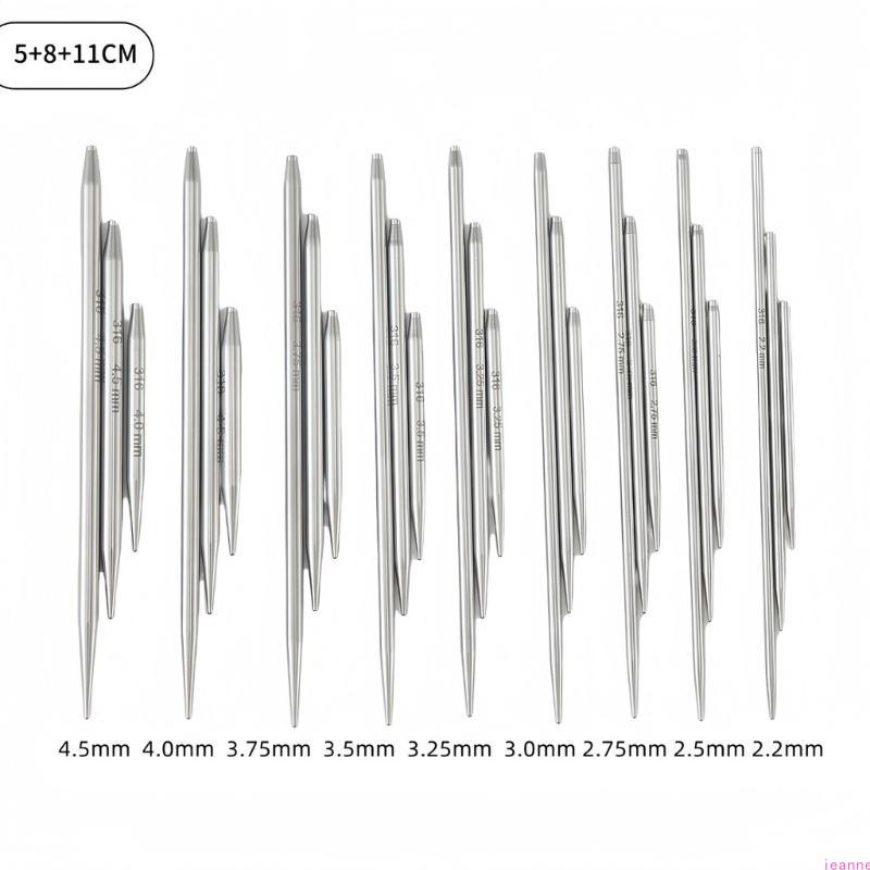 Stainless Interchangeable Knitting Needle for Crafting Multifunctional Knitting Needle Tool Set for DIY Sweater Project