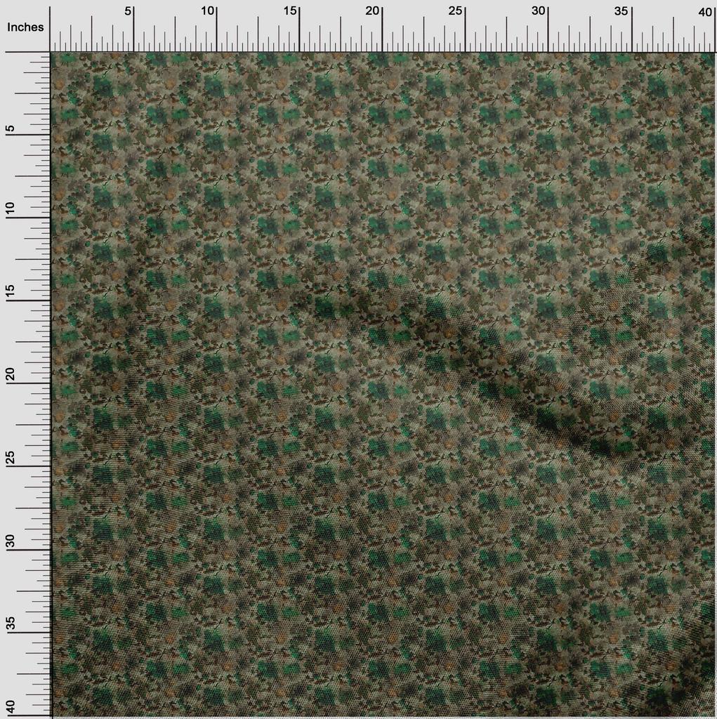 oneOone Cotton Poplin Green Fabric Abstract Floral Quilting Supplies Print Sewing Fabric By The Yard 42 Inch