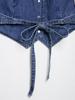 2025 Spring Women's European & American Style Fashion Denim Backless Top