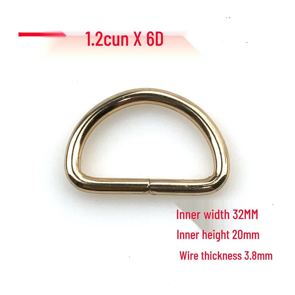 3.8mm Thick D-Ring Buckle Hardware for Bag Straps and Side Hooks