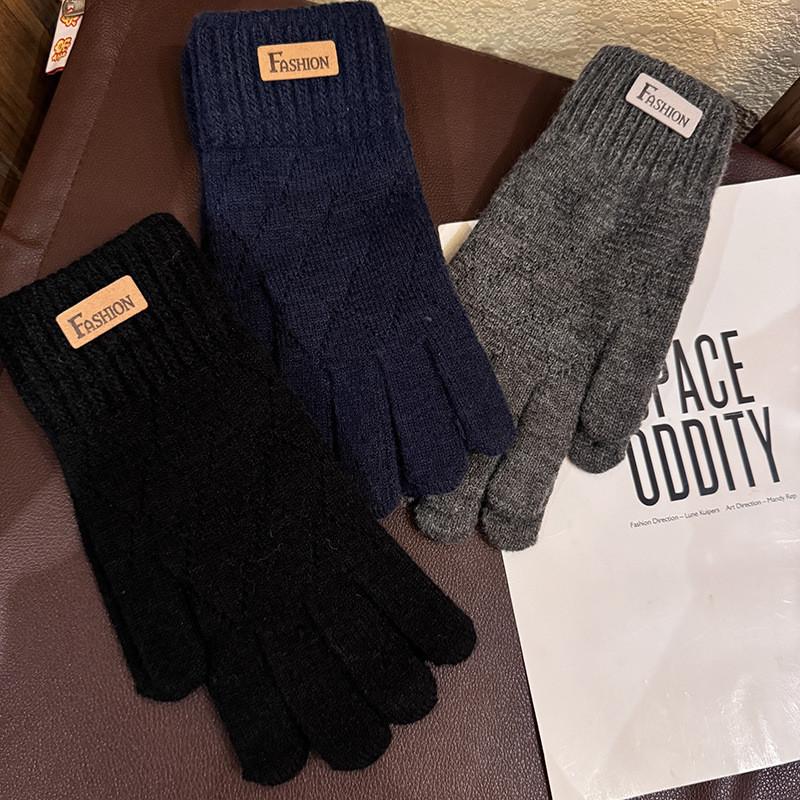 Winter Strick Herren Touchscreen Handschuhe Mit Atmungsaktiver Wolle Für Outdoor Radfahren