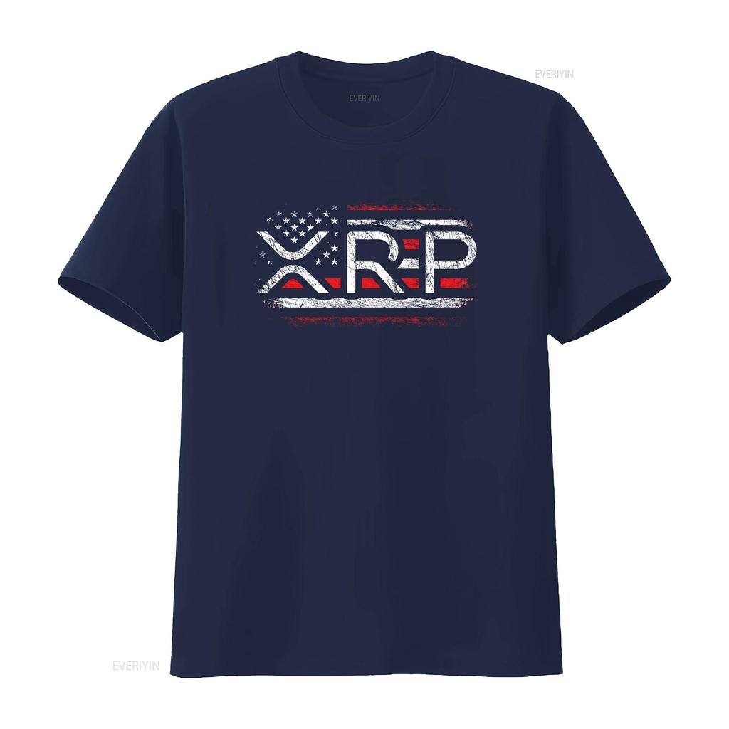 Crypto Currency XRP Cryptocurrency American Flag T ShirtMen and women can wear black shirts gifts Age M L XL 2XL 3XL 323XL