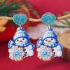Festive Snowman & Santa Claus Christmas Earrings Set