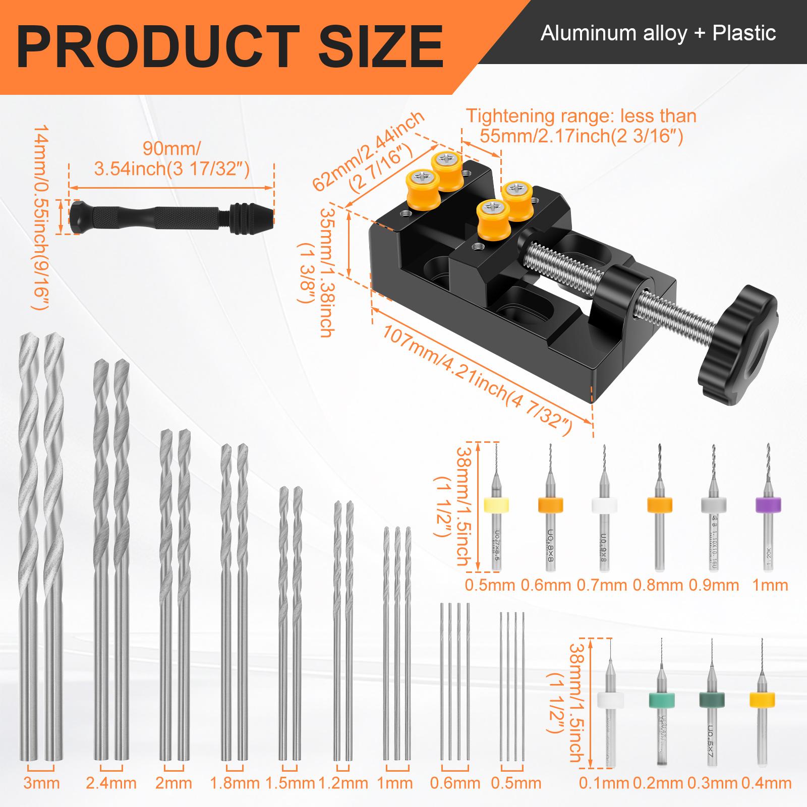 

Mini Drill Press Vise Kit Portable Mini Bench Vise Clamp with Drill Bit Woodworking Clamping Tool for Carving Model Making DIY чорний